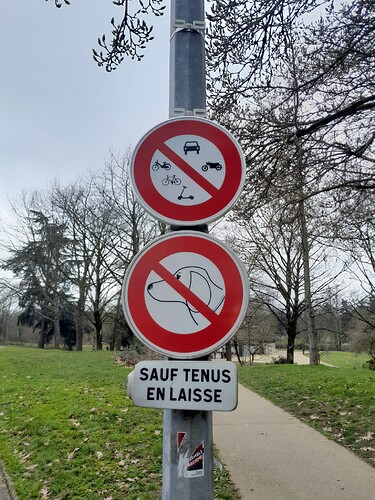 parc de moine - interdiction vélo